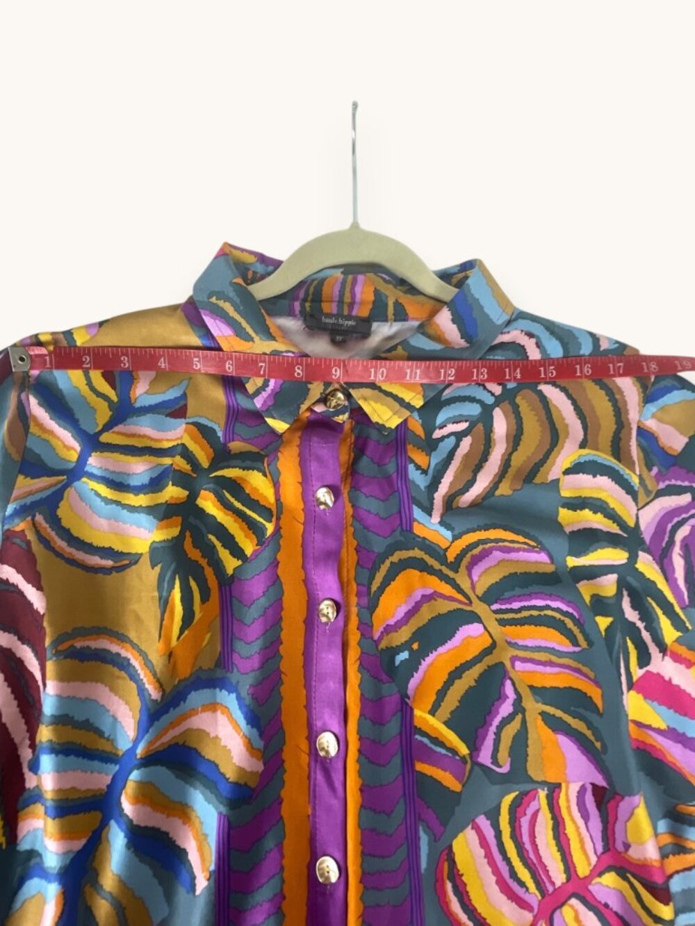 Haute Hippie Top NWOT Monstera Print 3X Boho - Picture 8 of 10